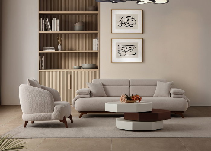 Atelier Del Sofa Bonjo Walnut - Beige